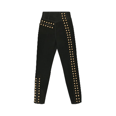 Pre-owned Gucci Coated Denim Pant With Studs 'black'
