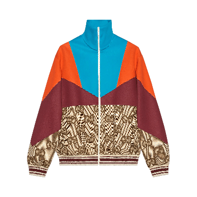 Pre-owned Gucci Panel Gg Track Jacket 'beige And Ebony Jumbo Gg' In Multi-color