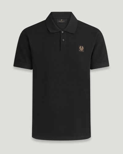 Belstaff Logo Cotton Piquet Polo In Black