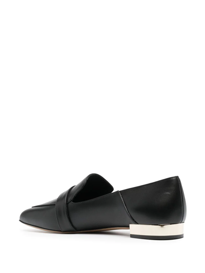 Shop Ferragamo Vara Square-toe Loafers In Black