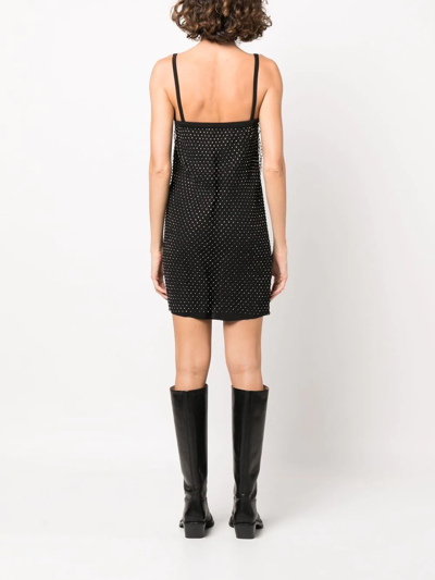 Shop Alyx Crystal-embellished Mesh Mini Dress In Black