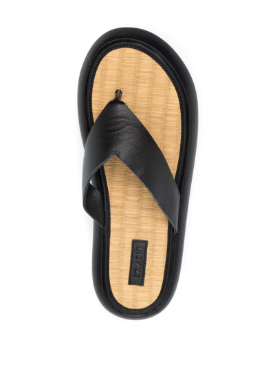 Shop St Agni Tatami Flatform Thong-strap Sandals In Black