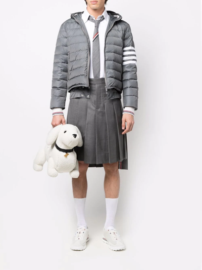 Thom Browne 4-bar Stripes Downfill Ski Jacket In Grey