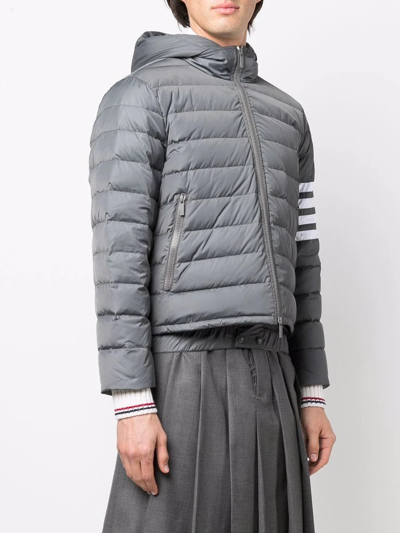 Thom Browne 4-bar Stripes Downfill Ski Jacket In Grey