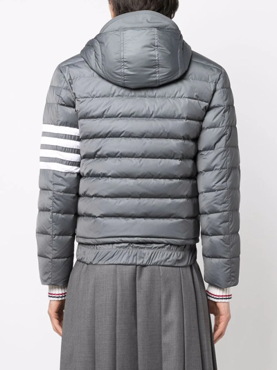 Thom Browne 4-bar Stripes Downfill Ski Jacket In Grey