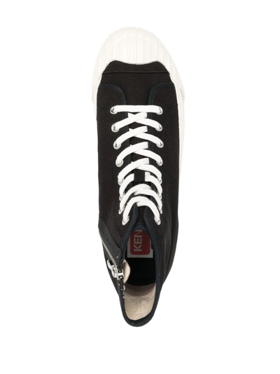 Shop Kenzo Tiger-print High-top Sneakers In Black