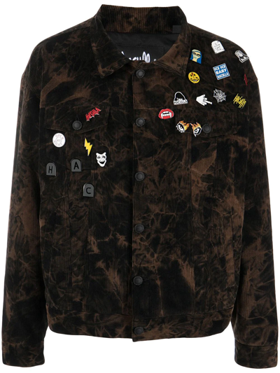 Shop Haculla Pin-detail Tie-dye Jacket In Multicolour
