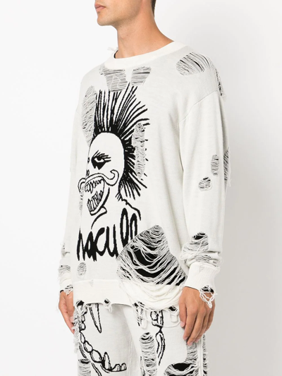 Haculla Logo-knit Distressed Jumper In Black