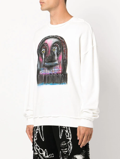 Shop Haculla Graphic-print Cotton Sweatshirt In White