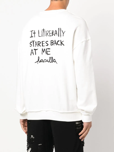 Shop Haculla Graphic-print Cotton Sweatshirt In White