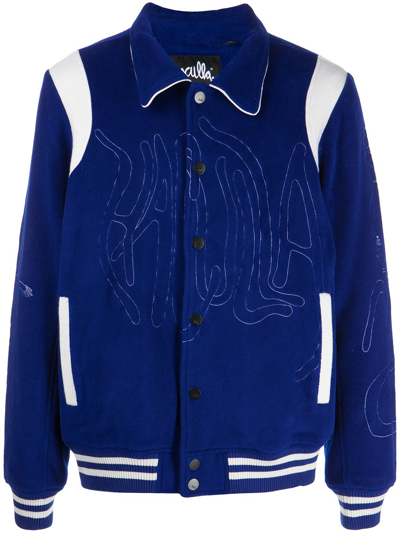 Shop Haculla Embroidered-logo Shirt Jacket In Blue