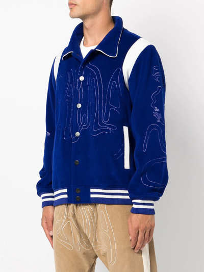 Shop Haculla Embroidered-logo Shirt Jacket In Blue