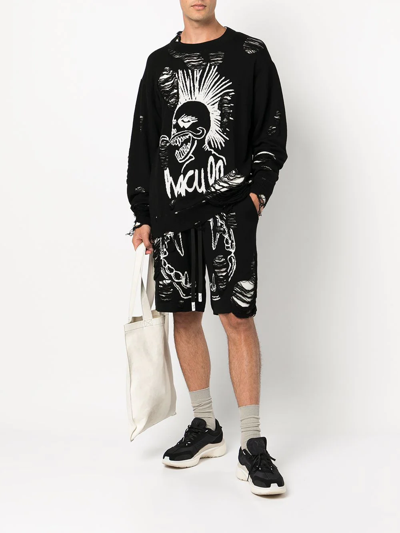 Haculla Distressed Wool Punk Sweater In Black