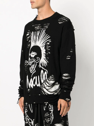 Haculla Distressed Wool Punk Sweater In Black