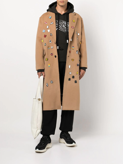 Haculla Decorative Pin-detail Overcoat In Brown