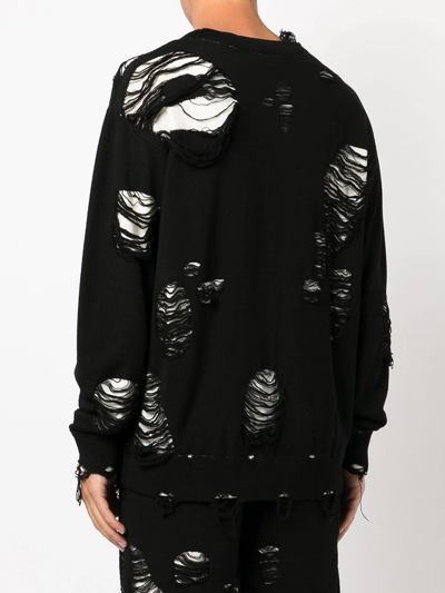 Haculla Distressed Wool Punk Sweater In Black