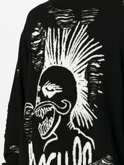 Haculla Distressed Wool Punk Sweater In Black