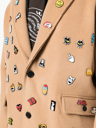 Haculla Decorative Pin-detail Overcoat In Brown