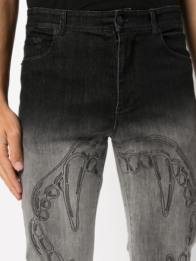 Shop Haculla Fang Lips-print Skinny Jeans In Black