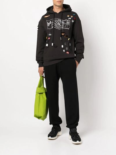 Haculla Distressed Pin-detailed Hoodie In Black