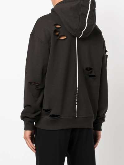 Shop Haculla Distressed Pin-detailed Hoodie In Black