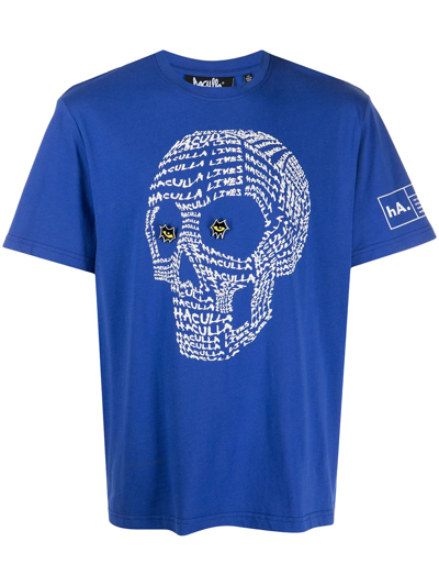 Shop Haculla Skull-print T-shirt In Blue