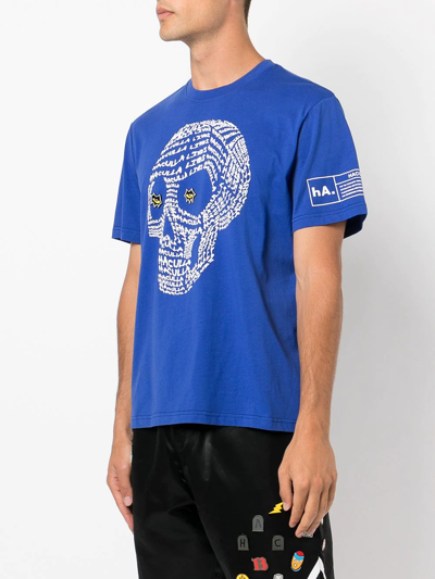 Shop Haculla Skull-print T-shirt In Blue