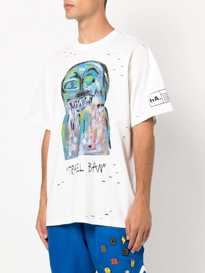 Haculla Graphic-print Distressed-effect T-shirt In White