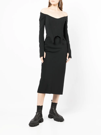 Shop Dion Lee Arch Longline Corset Dress In Black