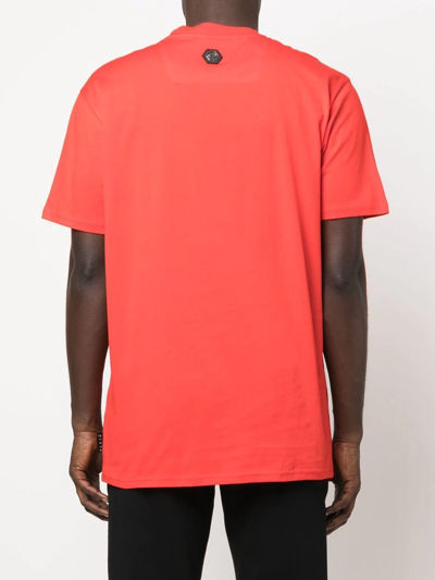 Shop Philipp Plein Logo-print Short-sleeved T-shirt In Red