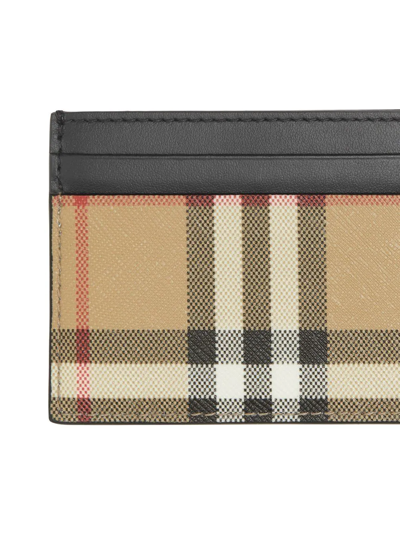 Shop Burberry Vintage Check Leather Card Case In Neutrals