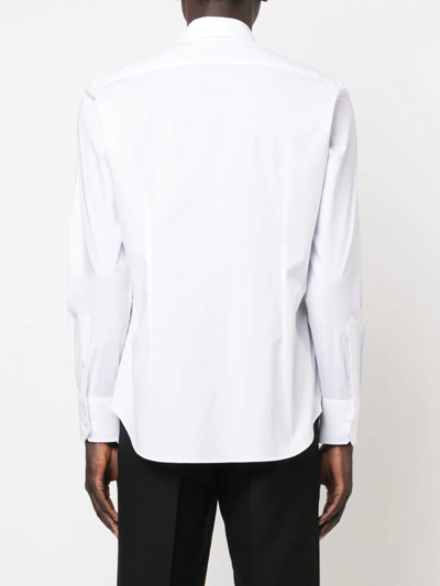 Shop Billionaire Silver Cut Long-sleeved Shirt In White