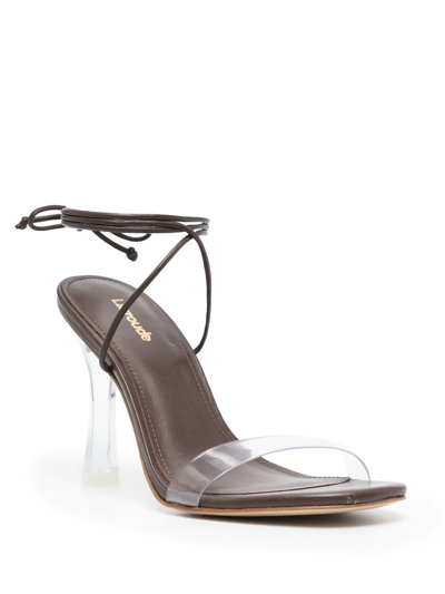 Shop Larroude Gloria 110mm Strappy-sandals In Brown