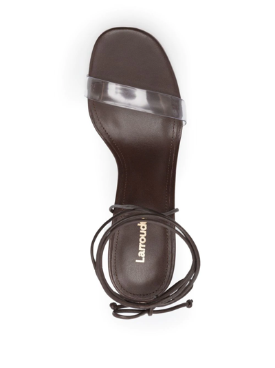 Shop Larroude Gloria 110mm Strappy-sandals In Brown