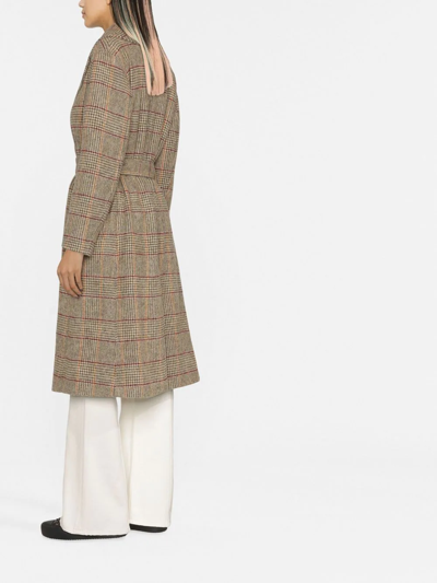 Shop Polo Ralph Lauren Check-patterned Wool Coat In Brown
