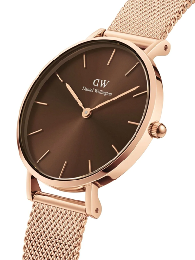 Shop Daniel Wellington Petite Amber 28mm Watch In Brown