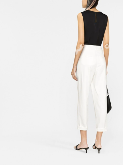 Theory Black Crewneck Top With Ruched Details On The Front In Black
