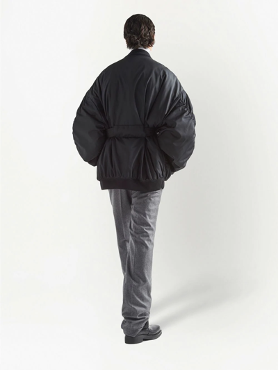 Prada Re-nylon Bomber Jacket In Black