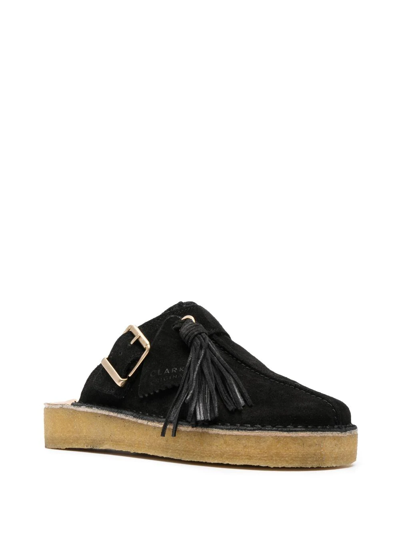 Clarks Originals Trek Leather Mules In Black