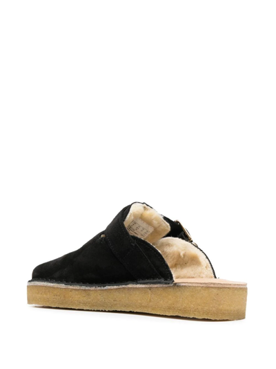 Clarks Originals Trek Leather Mules In Black
