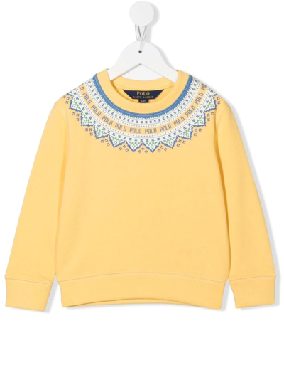 Shop Ralph Lauren Argyle-knit Crew Neck Sweater In Yellow