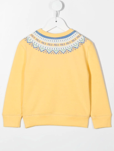 Shop Ralph Lauren Argyle-knit Crew Neck Sweater In Yellow