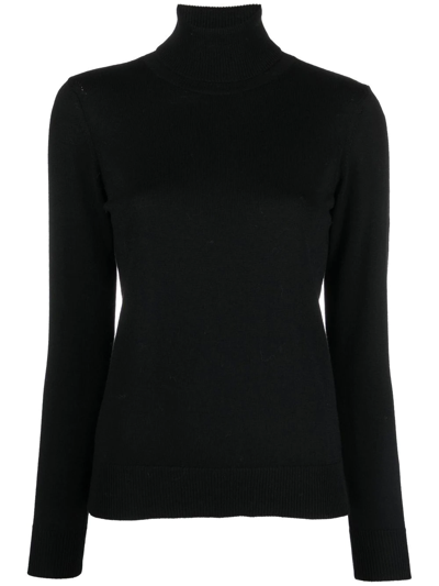 Shop Apc Fine-knit Roll-neck Jumper In Black