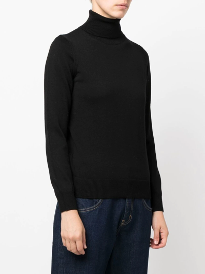 Shop Apc Fine-knit Roll-neck Jumper In Black
