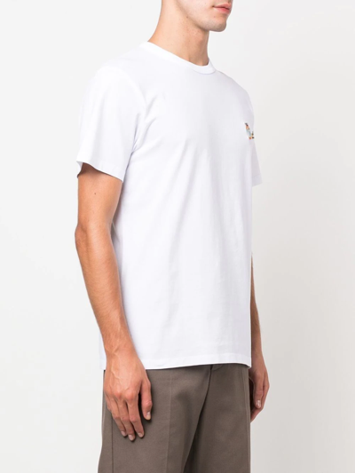 Shop Maison Kitsuné Logo-patch Short-sleeve T-shirt In White