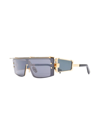 Shop Balmain Eyewear Wonderboy Iii Rectangle-frame Sunglasses In Black