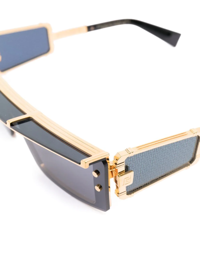 Balmain Wonderboy Iii Rectangle-frame Sunglasses In Black