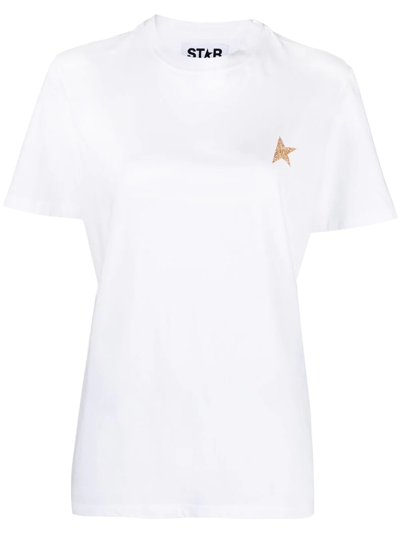 Shop Golden Goose Star-print Cotton T-shirt In White