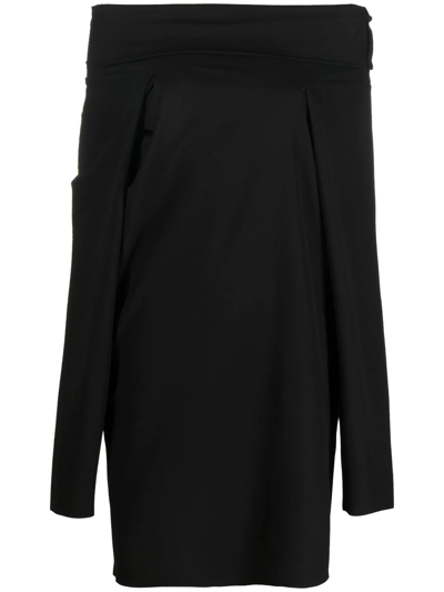 Shop Mm6 Maison Margiela Off-shoulder Minidress In Black
