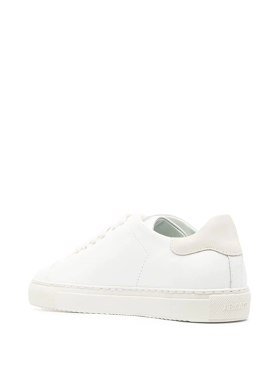 Shop Axel Arigato Clean Embroidered Lace-up Sneakers In White